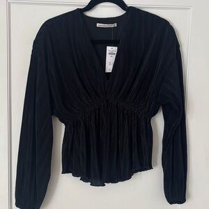 Abercrombie & Fitch Black Pleated Blouse
